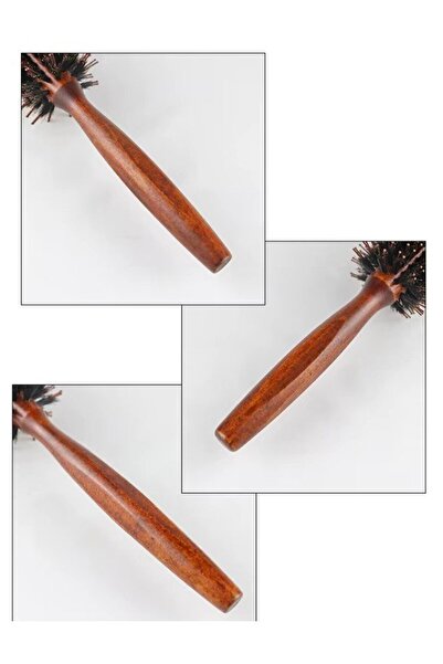 AZENA Round Wooden Hairbrush Curling Comb
