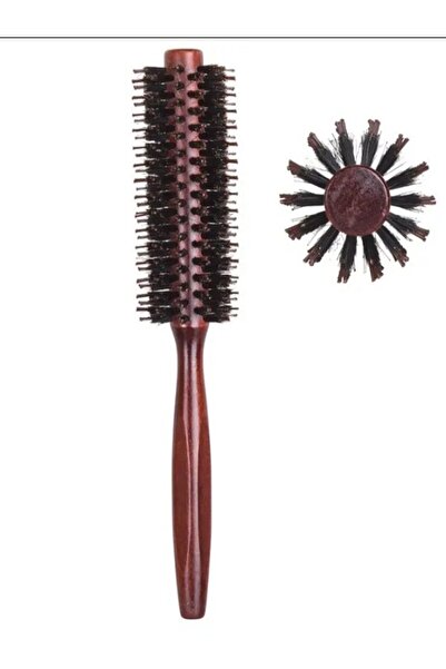 AZENA Round Wooden Hairbrush Curling Comb