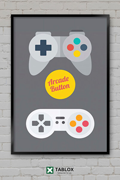 TABLOX 2 Console Classic Classic Retro Game Poster Frame View Decorative MDF ...