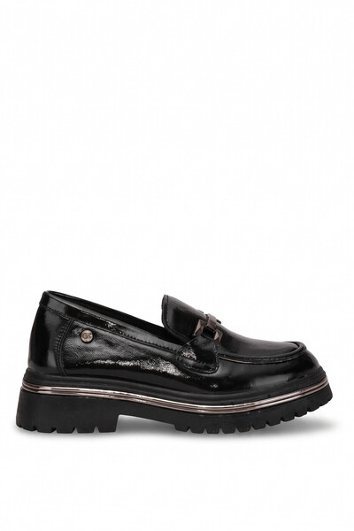 Mammamia D26Ka-3220 Women's Genuine Leather Casual Shoes Black