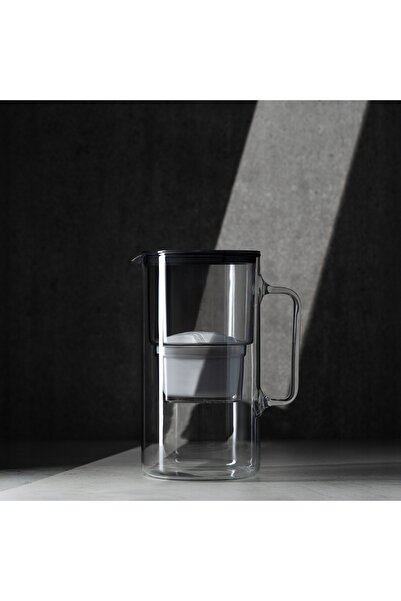 Wessper Carafa cu filtru din sticlă neagră borosilicată D2 de 3l + 2 filtre