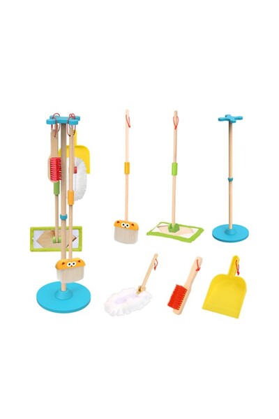 Tooky Toy Set de curatenie pentru copii din lemn, Tooky Toy, 3 ani+, 7 piese,...