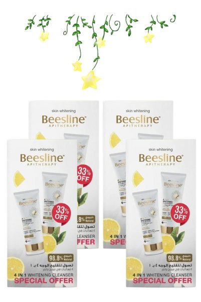 Beesline 4 قطع من منظف تبييض البشرة 4 في 1 بيرفكت راديانس 150 مل