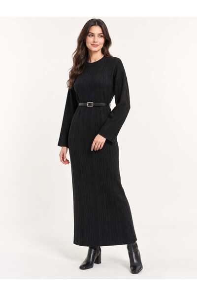 ASEZ BUTİK ZERAFETİN ADRESİ فستان طويل من Asez Butik للسيدات بأكمام طويلة وحز...
