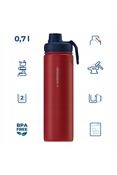 Wessper Termos din oțel B3 THERMOSTEEL cu duze interschimbabile 0,7l