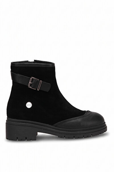Mammamia D26Kb-8510 Women's Genuine Leather Heeled Boots Black
