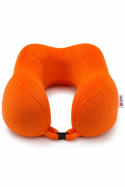 VİSCOHAPPY Orthopedic Professional 100% Visco Travel Pillow, (Orange) Visco Neck Pillow
