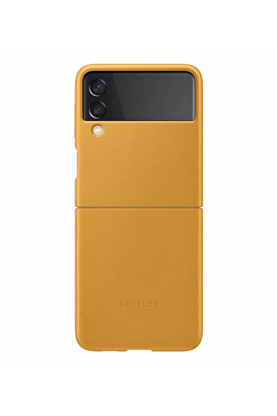 Samsung Husa din piele pentru Galaxy Z Flip 3 5G, Culoare Muștar