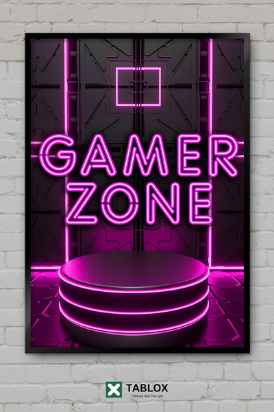 TABLOX Gamer Zone Gamer Zone Gaming Neon Αφίσα Τοίχου με Πλαίσιο Διακοσμητικό...