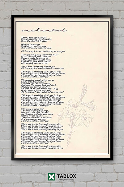 TABLOX Poster muzical cu versuri fermecătoare, tablou decorativ înrămat din MDF