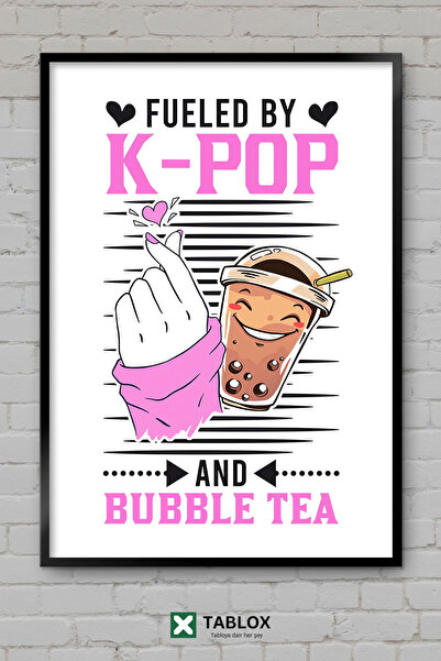 TABLOX Napajano Kpopom, Bubble Tea, Energetski Šala, Poster, Zidni Okvir, Dek...