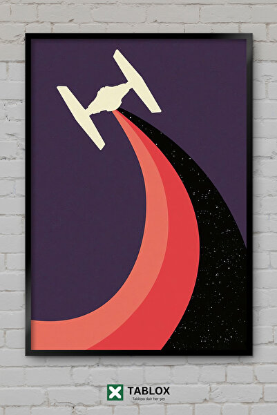 TABLOX Tie Fighter Star Wars Διακοσμητικός πίνακας ζωγραφικής MDF με κορνίζα ...