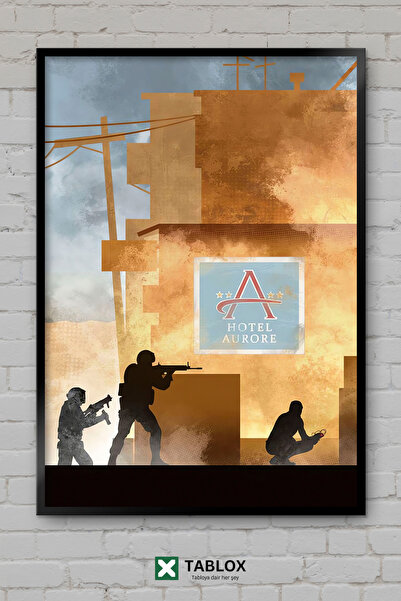 TABLOX Counter Strike Dust2 A Site Map Poster joc FPS Tablou decorativ înrăma...