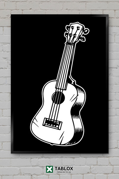 TABLOX Ukulele Uke Instrument muzical Chitară hawaiană Cadru cu note muzicale...