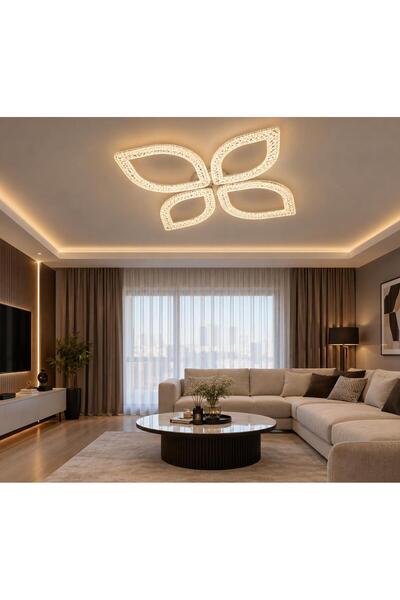 Alvina Aydınlatma ÇİÇEK 2+2'Lİ LEDLİ GOLD SALON MUTFAK avize