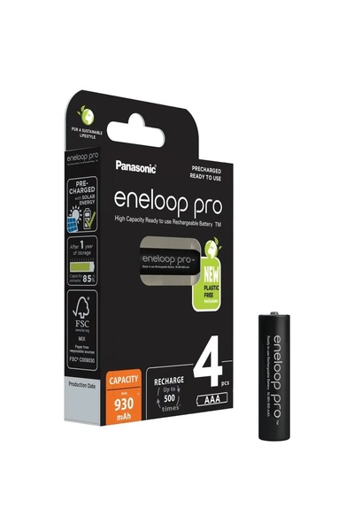 PANASONIC 4 x acumulatori Eneloop PRO R03/AAA 930mAh Ni-MH