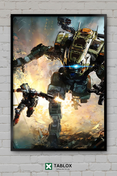 TABLOX Titanfall Video Game Robot Mecha Action Poster Framed Decorative Mdf P...