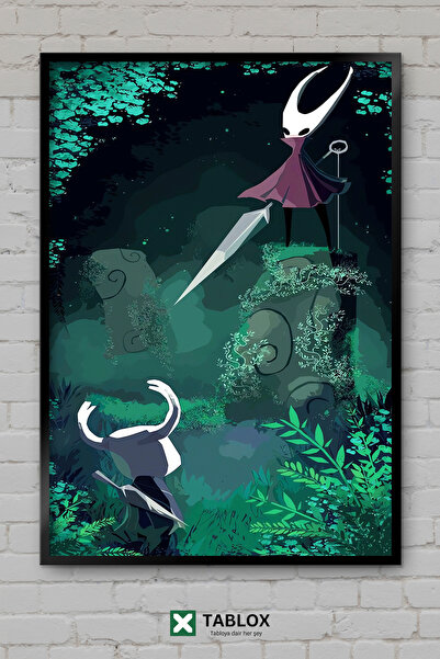 TABLOX Hollow Knight Gaming Game Dark Fantasy Poster cu ramă decorativă din MDF