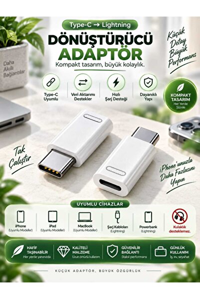 PEMBERTON Type-C Dönüştürücü Adaptör Usb-C To Lightning Şarj ve Veri Aktarım ...