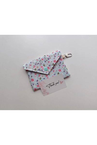SevAte Handmade Nil Çiçekler Kumaş Kartlık/Cüzdan/Çanta İçi Düzenleyici Mini ...