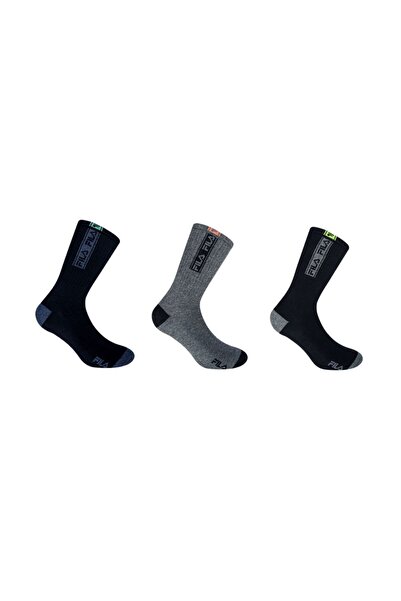 Fila Ανδρικές Αθλητικές Κάλτσες F9041 3 τεμάχια Σκούρο Μπλε-Γκρι Μελανζέ-Μαύρο