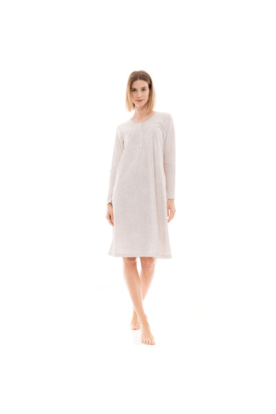 Pink Label Γυναικεία Κλασική Νυχτικιά με Πατιλέτα W1404 Μπεζ