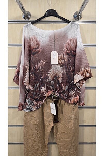Park Moda Italian Mercerized Blouse with Prickly Pear Pattern