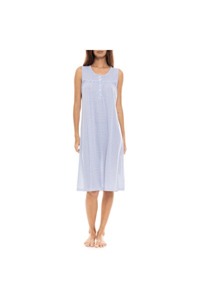 Pink Label Γυναικεία Αμάνικη Νυχτικιά S1365 Μπλε Raf