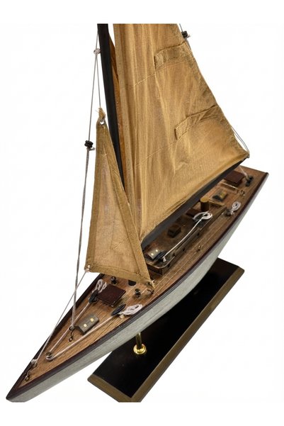 Laser Gallery Handcrafted Decorative Wooden Sailboat Model – Nautical Table Decor, Vintage Ship Ornament for Home, Office, and Gift