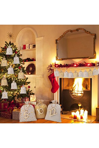 Artnico Set de pungi și autocolante pentru calendarul de Advent de Crăciun DI...
