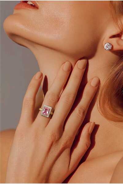 Generic Brand INEL PINKY OTEL INOXIDABIL PLACAT CU AUR 14 K