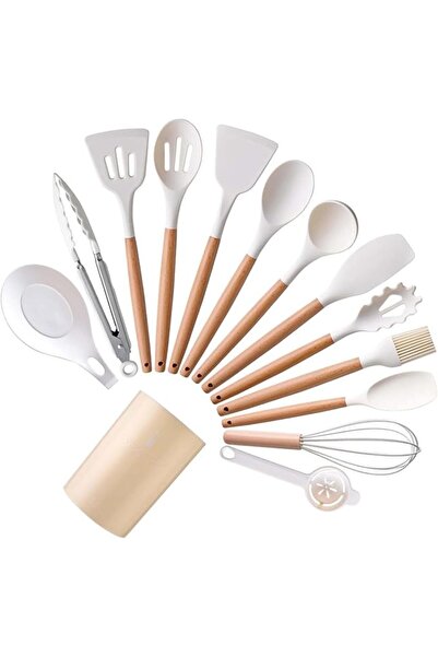ALMEKAQUZ 14-Piece Silicone Cooking Utensils Set, Heat Resistant to 230°C, Di...