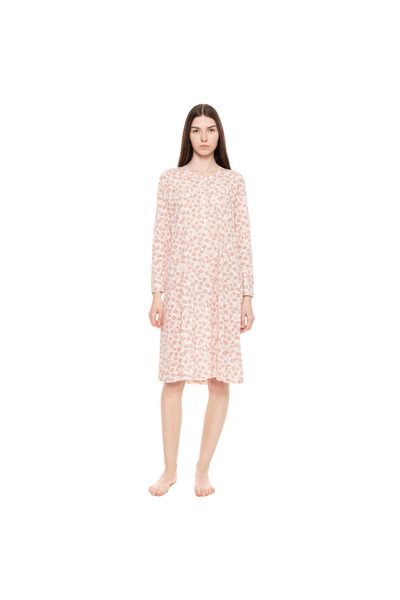 Pink Label Γυναικεία Κλασική Νυχτικιά με Πατιλέτα W1600 Φλοράλ Ροζ