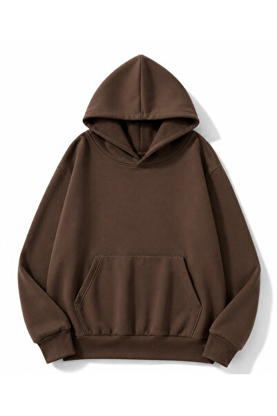 MOONBULL Unisex Şimşek Taş Sırt Baskılı Kanguru Cepli Kapüşonlu Oversize Sweatshirt