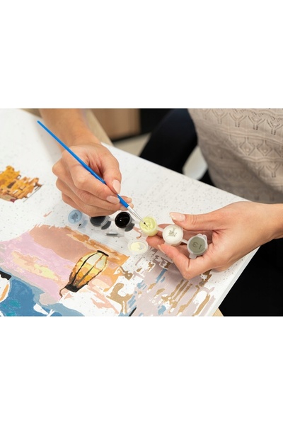 Artnico Pictură pe numere cu ramă, plus paletă, cadou artistic pentru copii, lac
