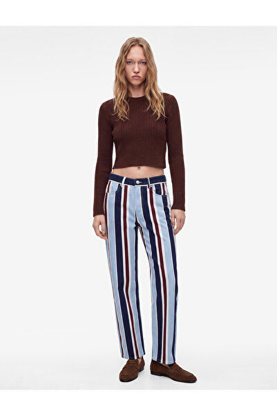Koton Bisiklet Yaka Uzun Kollu Slim Fit Basic Crop Triko Kazak