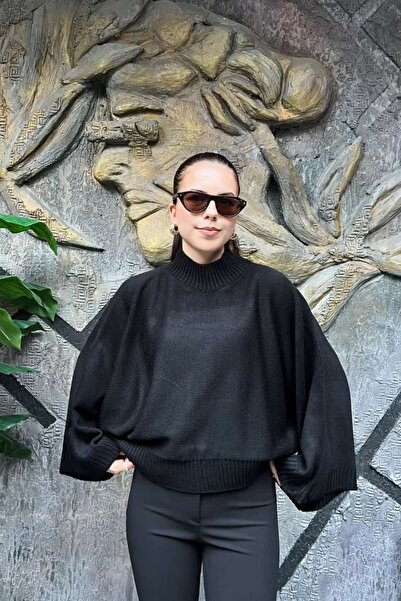 sunfyre Bat Sleeve High Neck Knitwear Sweater Sun529