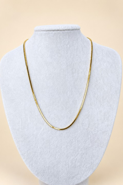 İtalyan İnce Ezme Gold 14K Altın Kaplama Kolye
