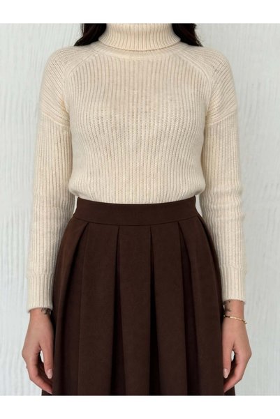 MAİMODA Women's 83 cm Full Pleated Fabric Skirt