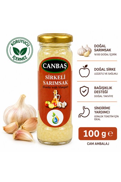 CANBAŞ TARIM Sirkeli Sarımsak Cam Şişe 100 gr