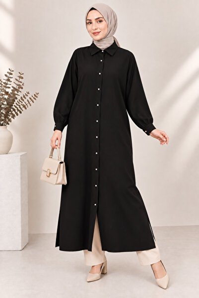 VıoShıne Women's Modal Tencel Buttoned Oversize Long Tunic Shirt