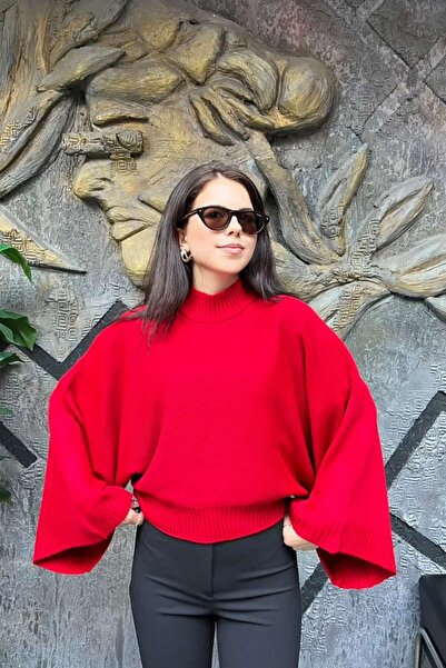 sunfyre Bat Sleeve High Neck Knitwear Sweater Sun529