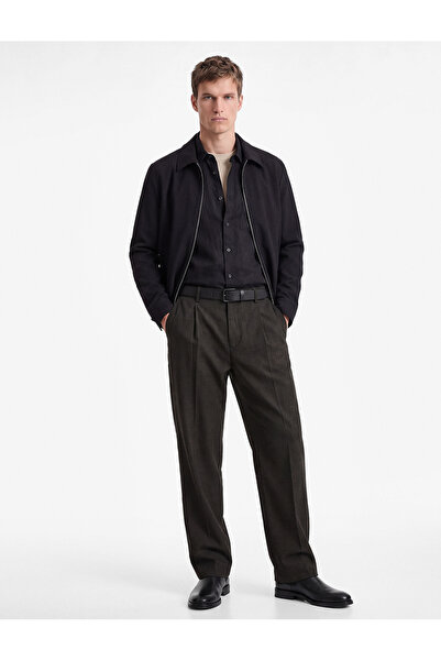 Koton Viscose Blended Pleated Fabric Trousers with Pockets