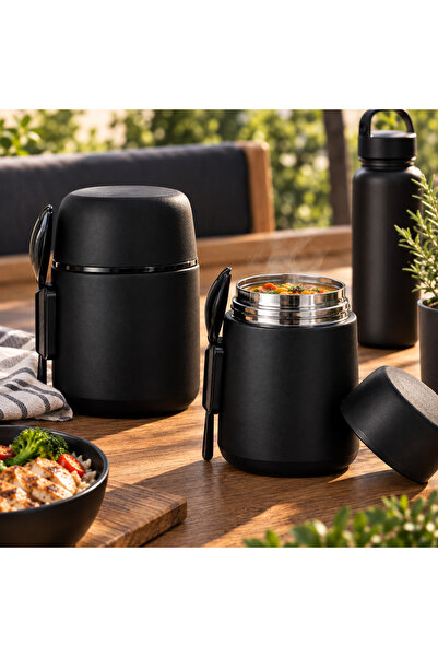 Mayden Concept 500 ML Çocuk Yemek Termosu | Mama ve Yemek Saklama Kabı | Siya...