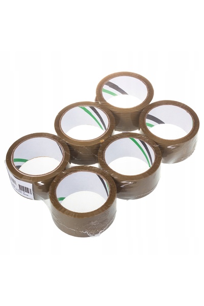 NO BRAND 6x bandă adezivă de ambalare maro, cu bază solvent, 54m, 48mm, pentr...