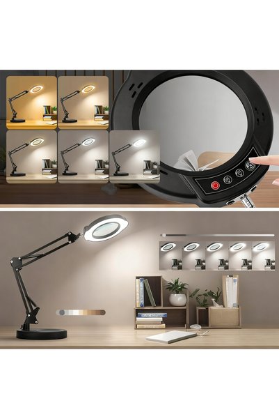NO BRAND Lampă cosmetică cu lupă și LED, cu mărire 10X, luminozitate reglabil...