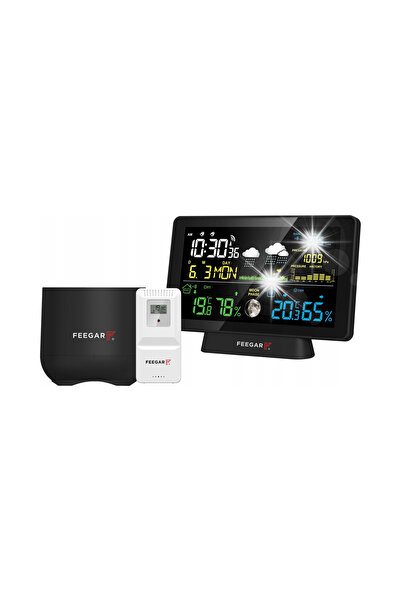 Feegar Stație meteo wireless, prognoză meteo, pluviometru de 7,5 inci, termom...