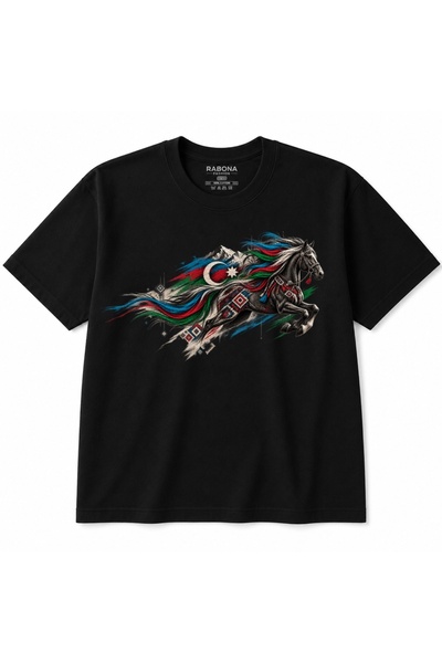 Rabona Fashion Γραφικό Μπλουζάκι Κληρονομιάς Αλόγων του Αζερμπαϊτζάν και του ...