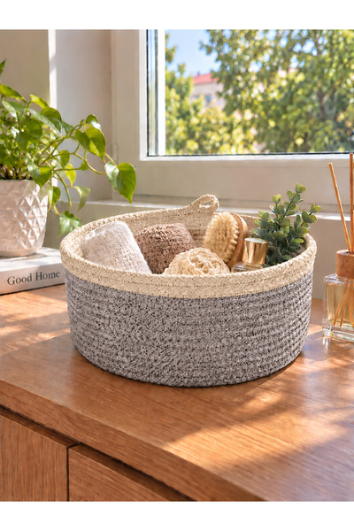 EGE ÖRGÜM 25X10 cm Wicker-Look Decorative Woven Basket – Multi-Purpose Organi...