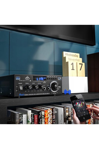 NO BRAND Amplificator Stereo HIFI AK45 40W+40W 2.0 Canale Bluetooth